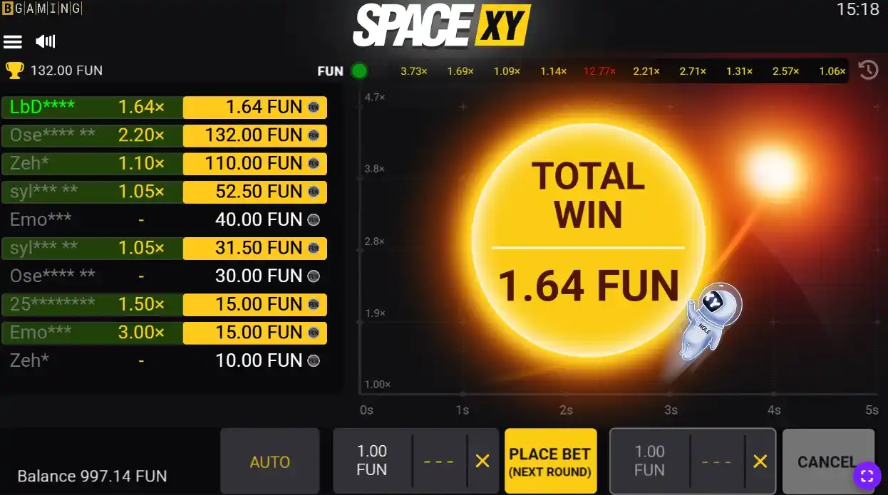 Space XY প্রোভাইডার - BGaming